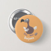 Funny dodo Vogel Cartoon Illustration Button (Vorne & Hinten)