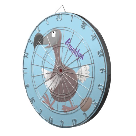 Funny dodo Vogel Cartoon Illustration Dartscheibe (Vorderseite rechts)