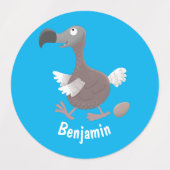 Funny dodo Vogel Cartoon Illustration Etiketten (Design 1)