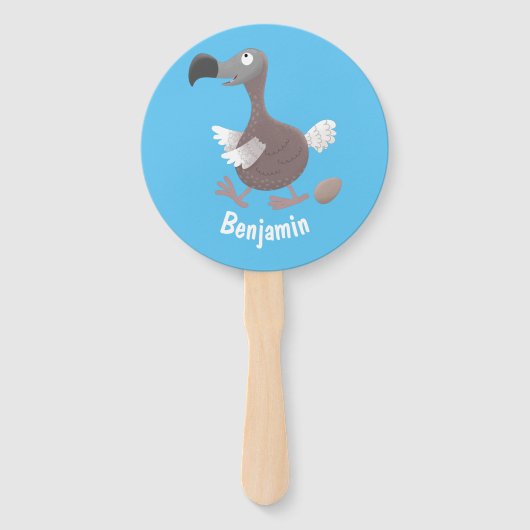 Funny dodo Vogel Cartoon Illustration Fächer (Vorderseite)