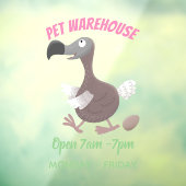 Funny dodo Vogel Cartoon Illustration Fensteraufkleber (Blatt 3)