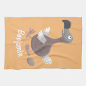 Funny dodo Vogel Cartoon Illustration Geschirrtuch (Horizontal)