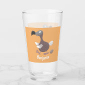 Funny dodo Vogel Cartoon Illustration Glas (Vorderseite)