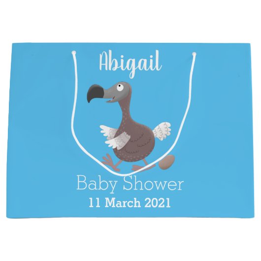 Funny dodo Vogel Cartoon Illustration Große Geschenktüte (Vorderseite)