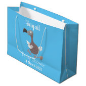 Funny dodo Vogel Cartoon Illustration Große Geschenktüte (Vorderseite Schrägansicht)
