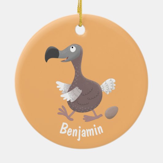 Funny dodo Vogel Cartoon Illustration Keramik Ornament (Hinten)