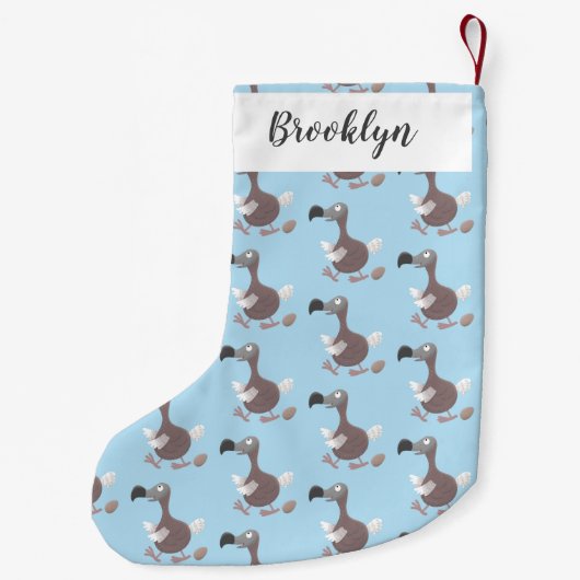 Funny dodo Vogel Cartoon Illustration Kleiner Weihnachtsstrumpf (Rückseite)