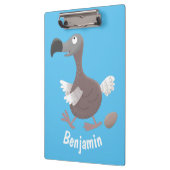 Funny dodo Vogel Cartoon Illustration Klemmbrett (Links)