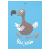 Funny dodo Vogel Cartoon Illustration Klemmbrett (Rückseite)