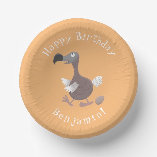 Funny dodo Vogel Cartoon Illustration Pappteller (Vorderseite)