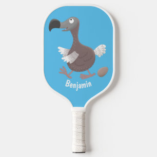 Funny dodo Vogel Cartoon Illustration Pickleball Schläger