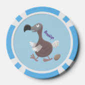Funny dodo Vogel Cartoon Illustration Pokerchips (Rückseite)