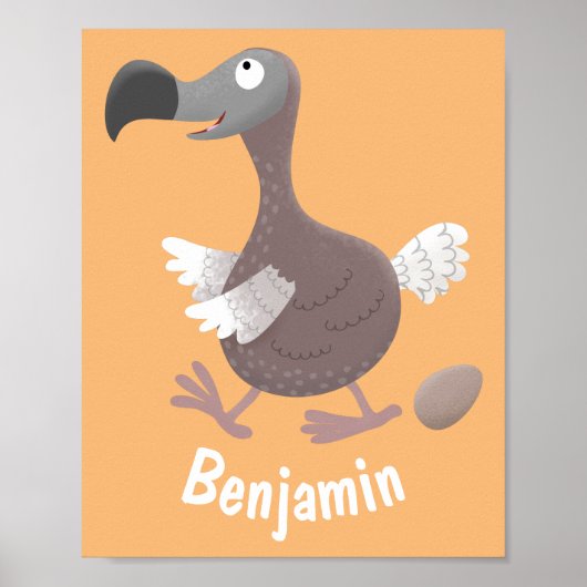 Funny dodo Vogel Cartoon Illustration Poster (Vorne)