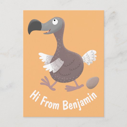 Funny dodo Vogel Cartoon Illustration Postkarte (Vorderseite)