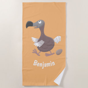 Funny dodo Vogel Cartoon Illustration Strandtuch