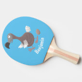 Funny dodo Vogel Cartoon Illustration Tischtennis Schläger (Seitenansicht)