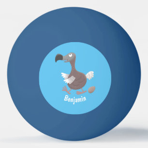 Funny dodo Vogel Cartoon Illustration Tischtennisball
