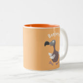 Funny dodo Vogel Cartoon Illustration Zweifarbige Tasse (VorderseiteRechts)