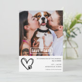 Funny Dog 2 Foto Hochzeit Save The Date (Stehend Vorderseite)