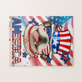 Funny Dog 4. Juli Puzzle (Horizontal)