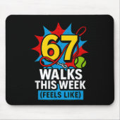 Funny Dog 6 7 Walks This Week Slang Meme Six Seven Mousepad (Vorne)