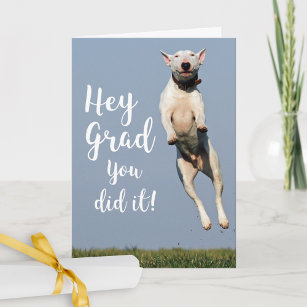 Funny Dog Abschluss Card Glückwunsch Grad Karte