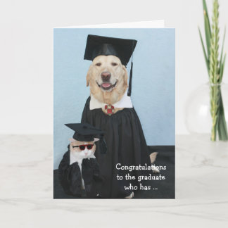 Funny Dog Abschluss Karte