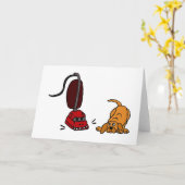 Funny Dog Afraid des Vakuumreinigers Karte (Gelbe Blume)