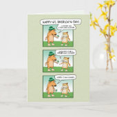 Funny Dog and Cat Clover St. Patrick's Day Karte (Gelbe Blume)