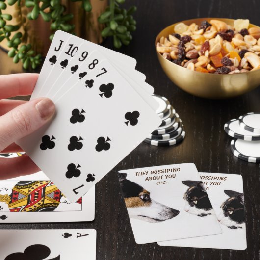 Funny Dog and Cat Conversation Spielkarten (In Situ)