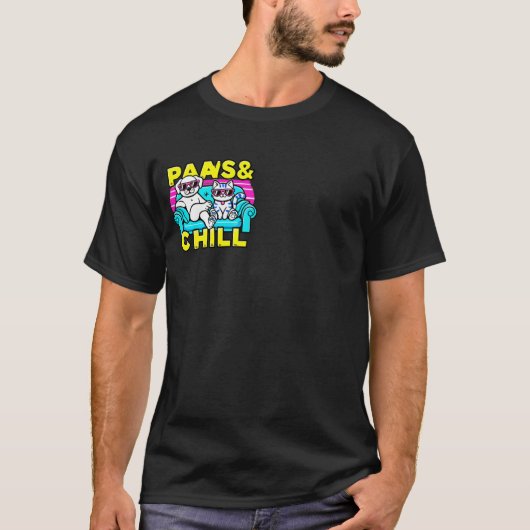 Funny Dog and Cat T - Shirt - Paws & Chill Design (Vorderseite)