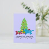 Funny Dog and Cat Weihnachtsgeschenke Feiertagspostkarte (Stehend Vorderseite)