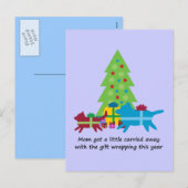 Funny Dog and Cat Weihnachtsgeschenke Feiertagspostkarte (Vorne/Hinten)