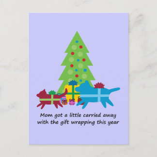 Funny Dog and Cat Weihnachtsgeschenke Feiertagspostkarte