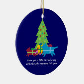 Funny Dog and Cat Weihnachtsgeschenke Keramikornament (Rechts)