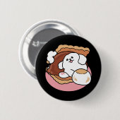 Funny Dog and S’more Design – Kawaii Pet Lover Pun Button (Vorne & Hinten)