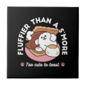 Funny Dog and S’more Design – Kawaii Pet Lover Pun Fliese (Vorderseite)