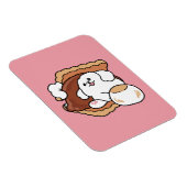 Funny Dog and S’more Design – Kawaii Pet Lover Pun Magnet (Rechte Seite)