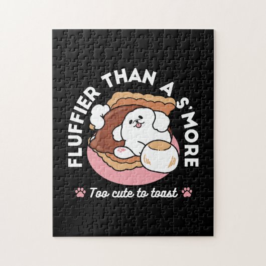 Funny Dog and S’more Design – Kawaii Pet Lover Pun Puzzle (Vertikal)