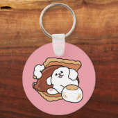 Funny Dog and S’more Design – Kawaii Pet Lover Pun Schlüsselanhänger (Vorderseite)