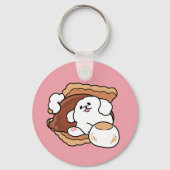Funny Dog and S’more Design – Kawaii Pet Lover Pun Schlüsselanhänger (Rückseite)