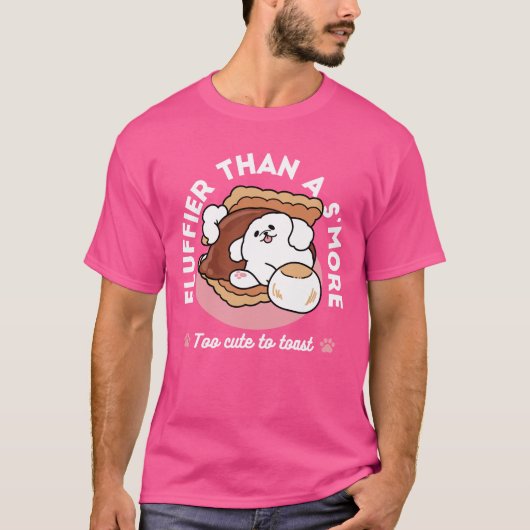 Funny Dog and S’more Design – Kawaii Pet Lover Pun T-Shirt (Vorderseite)