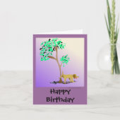 Funny Dog and Tree Edgy Birthday Card Karte (Vorderseite)