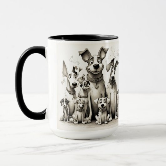 Funny Dog Art Print Tasse (Links)