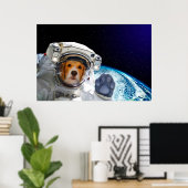 Funny Dog Astronaut Poster (Heimbüro)