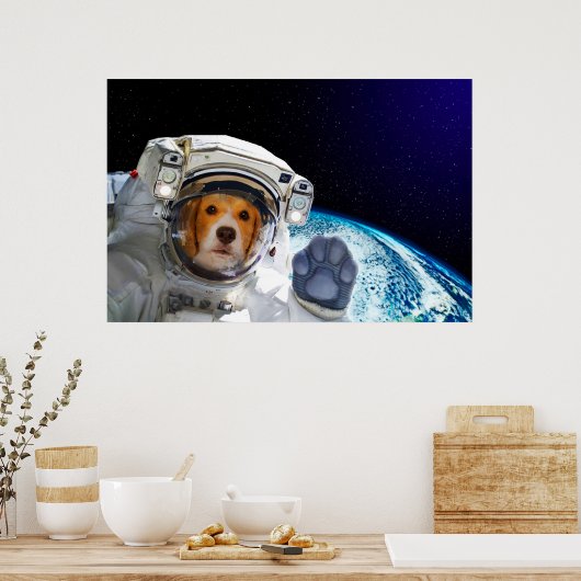 Funny Dog Astronaut Poster (Küche)