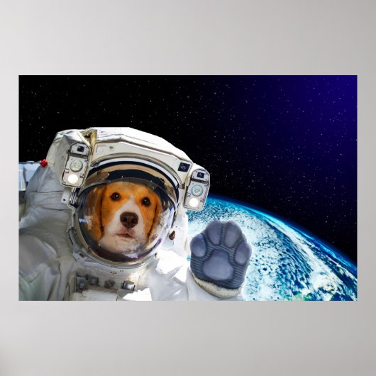 Funny Dog Astronaut Poster (Vorne)