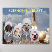 Funny Dog Astronauts Science Poster (Vorne)