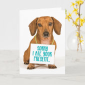 Funny Dog Ate Birthday Grußkarte Karte (Gelbe Blume)