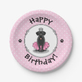 Funny Dog Ballett Princess Black Lab Retriever Pappteller (Vorderseite)